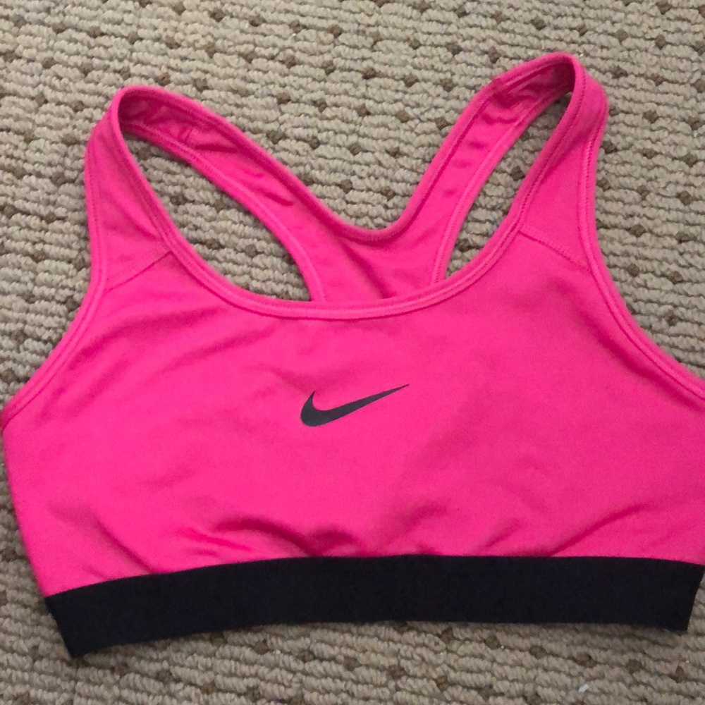 Pink nike sports bra